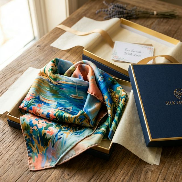 Custom photo silk scarf — personalized with your photograph or digital art