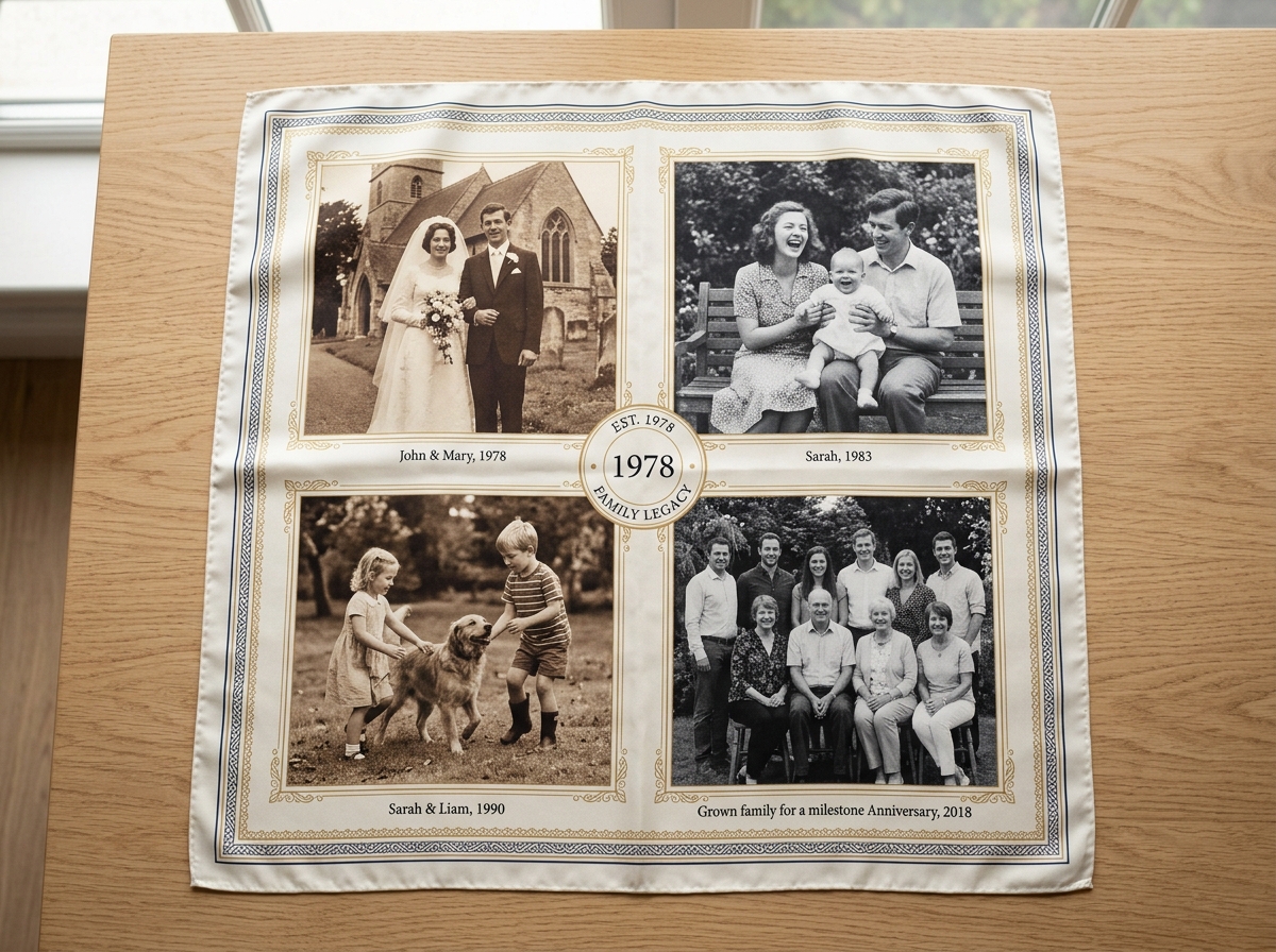 Heritage Milestone Quad-Photo Silk Scarf